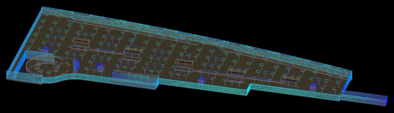 Modelo BIM de cubierta y equipamiento estructural