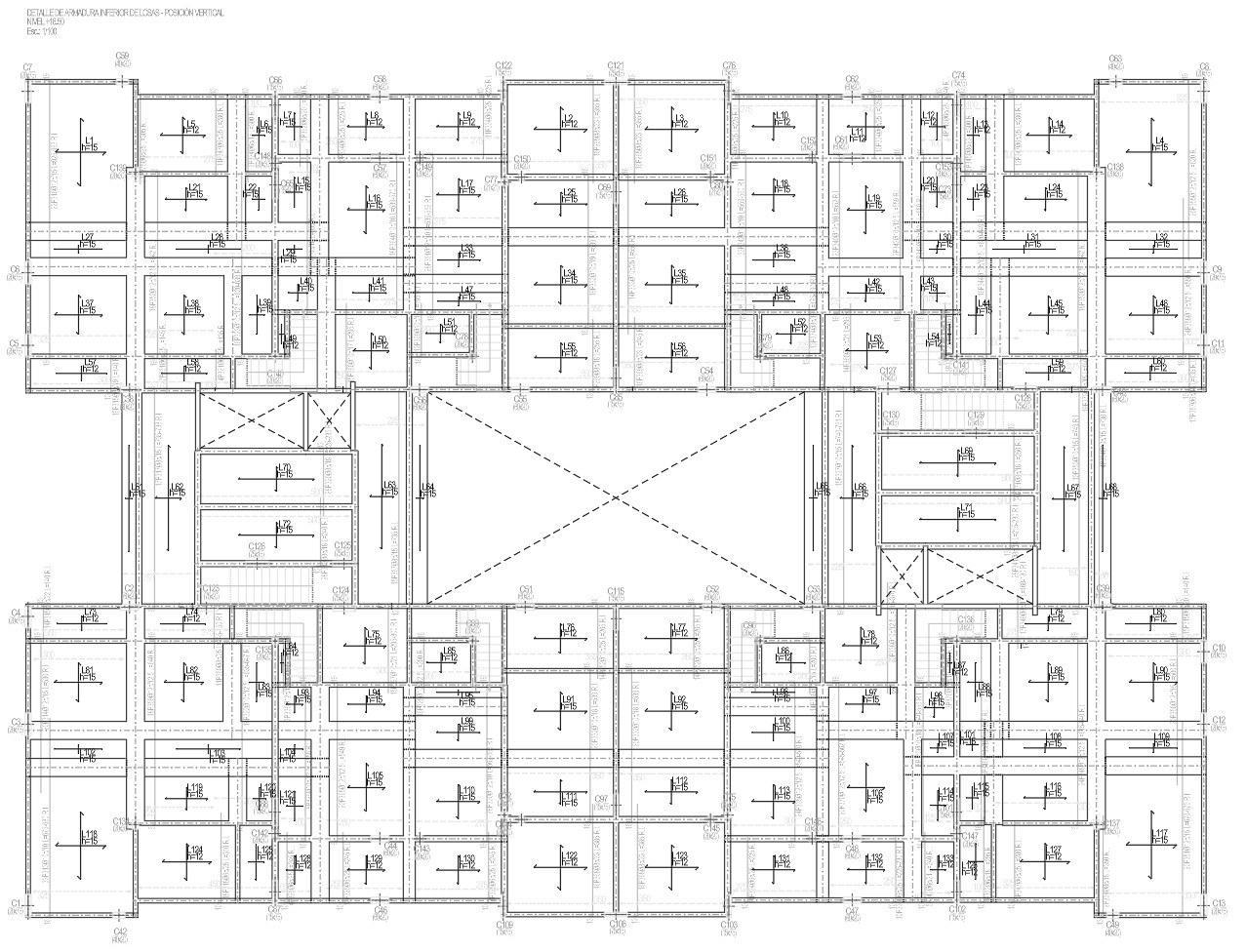 Planta estructural de documentación ejecutiva