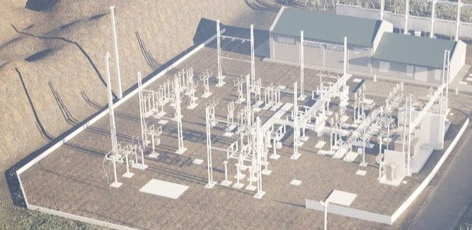 Modelo BIM de subestación para coordinación civil y electromecánica